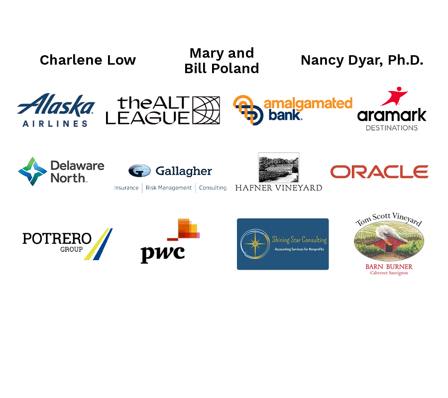 Event sponsors names and logos