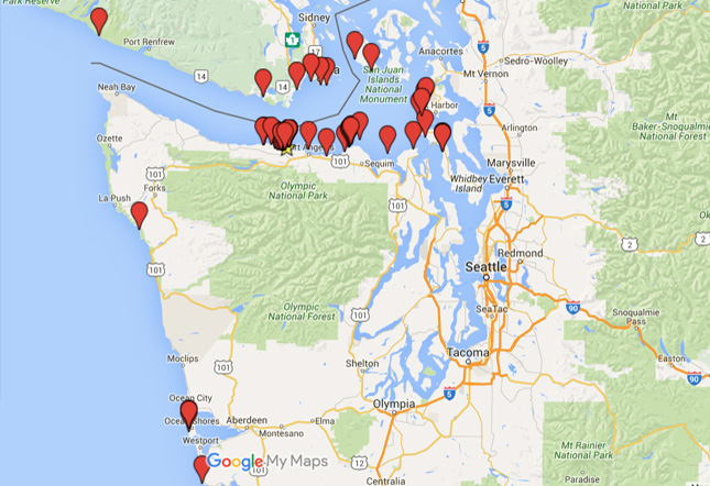 Map of Elwha Mouth Spring 2015