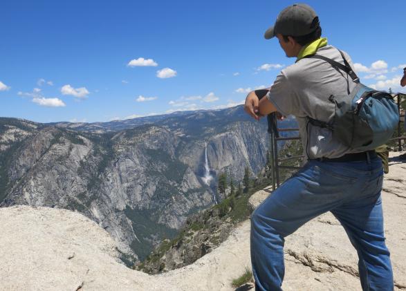 WildLink student overlooking Yosemite Valley