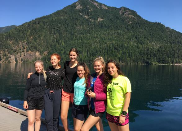 Some of the Alcoa Scholars in front of Lake Crescent.