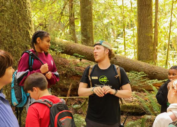 NatureBridge students with their Environmental Science Educator in Olympic