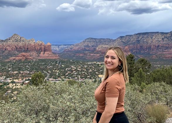 Jen Laughton poses in the Grand Canyon