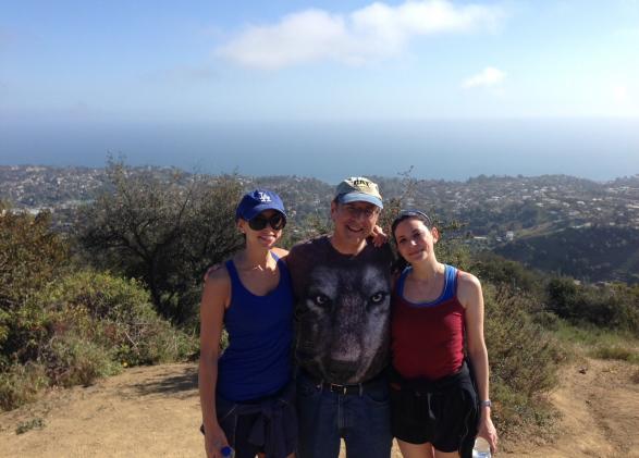Rachael Klein, new Southern California board member, on a hike with her family.