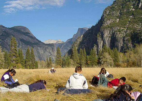 Students reading in Yosemite Valley