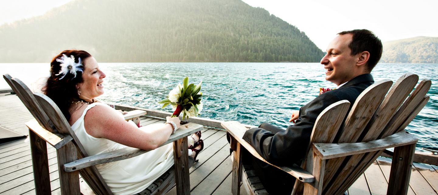 Wedding couple at NatureBridge Olympic