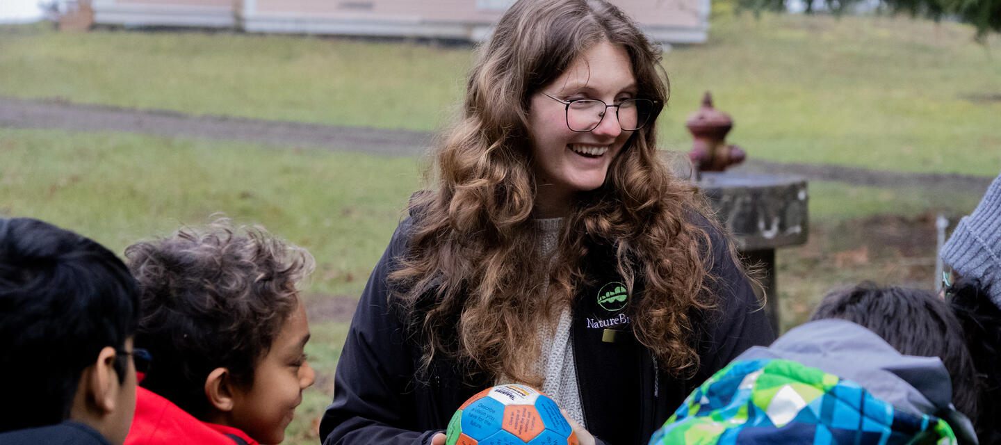 NatureBridge educator in Olympic with students