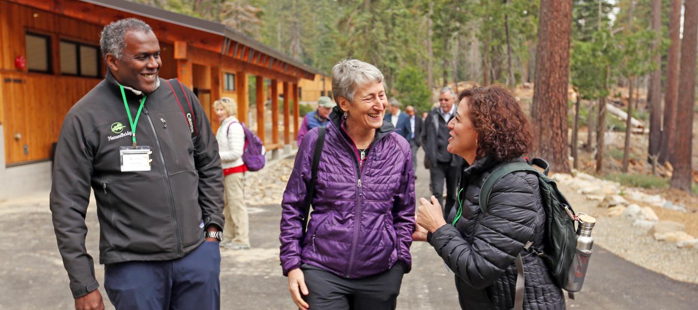 Sally Jewell and Steve Lockhart at the National Environmental Science Center in Yosemite National Park