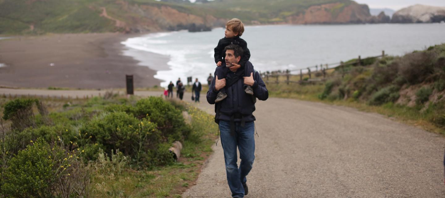 Families hike in the Marin Headlands