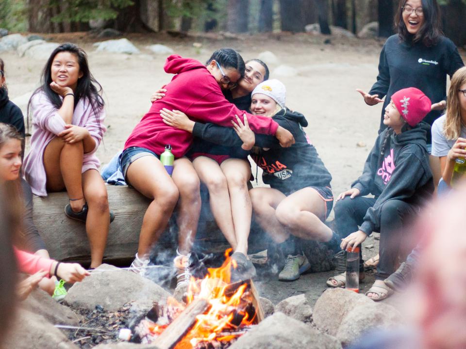 Students celebrate the conclusion of their program based out of the Crane Flat Campus with a campfire and smores! 