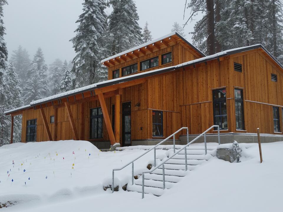 Baxter Building at the NESC blanketed in snow. 