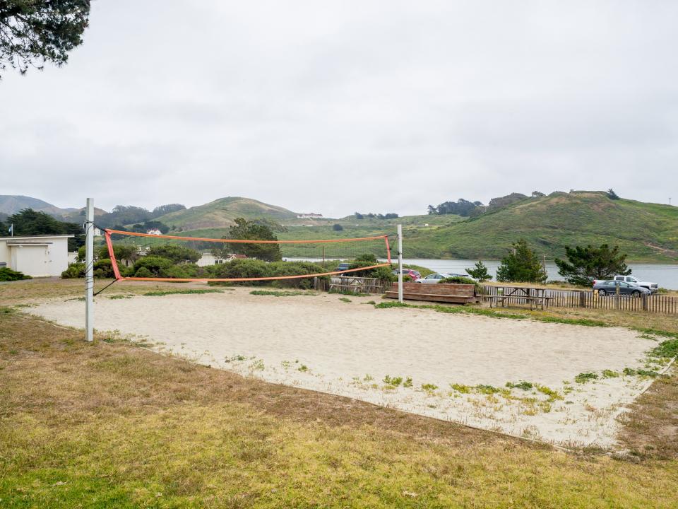 Volleyball court and recreation area at NatureBridge Golden Gate