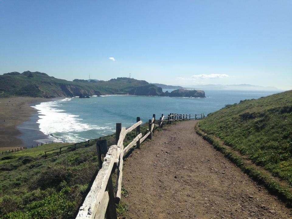 overlooking Rodeo Beach and the Pacific Ocean