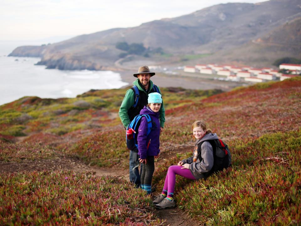 students with NatureBridge educator at Golden Gate National Recreation Area