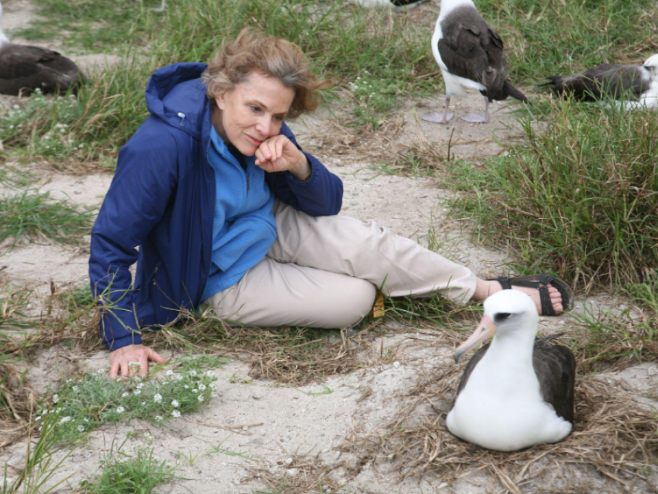 Sylvia Earle with endangered birds