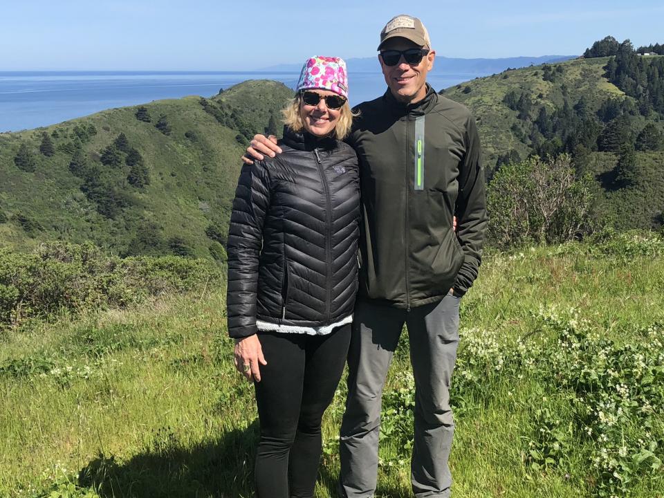 Jan and her Husband hiking