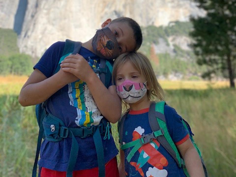 Kids enjoying a hike at Yosemite Family Camp