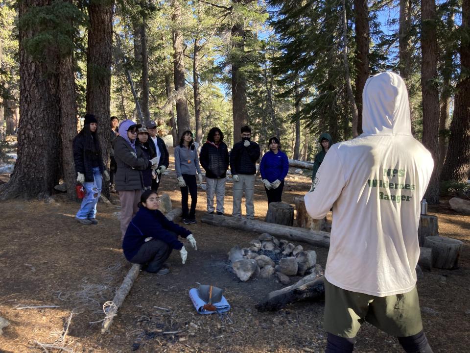 Students in the Yosemite during a WildLink program