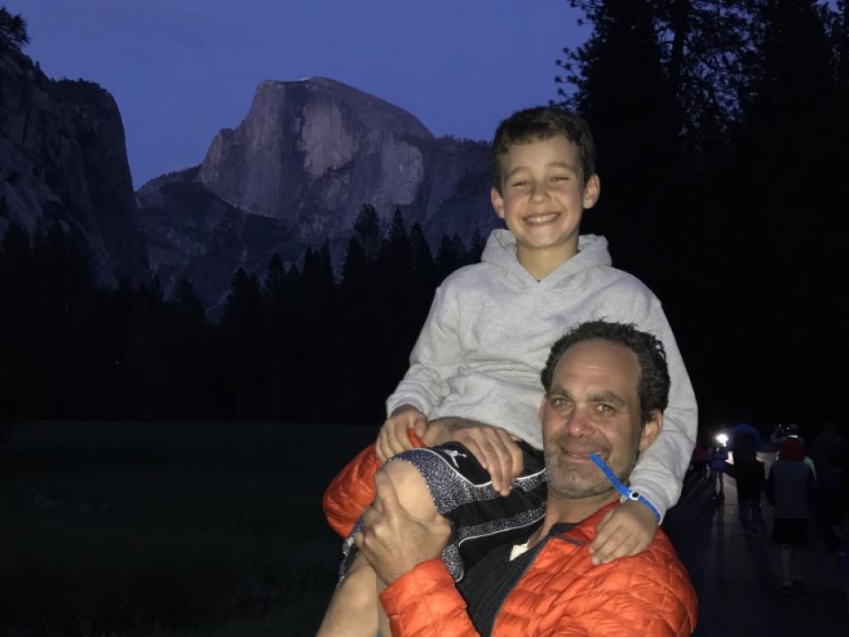 Jordan and his dad at NatureBridge in Yosemite