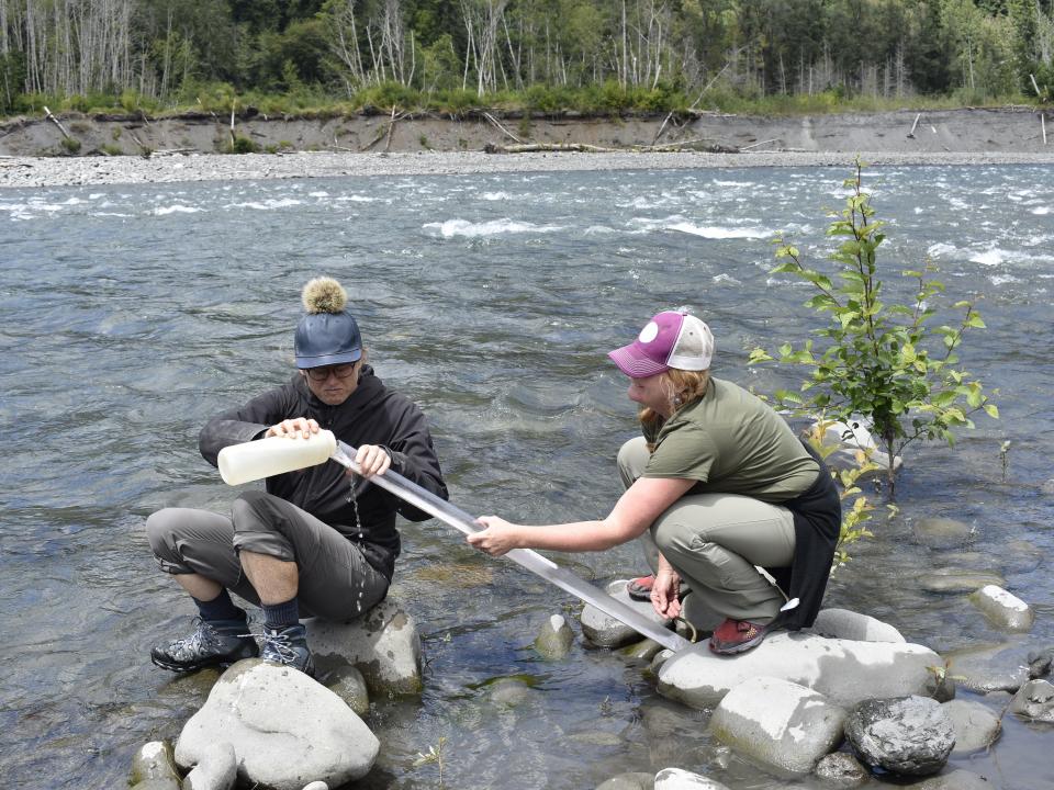 Water testing on the Elwha River