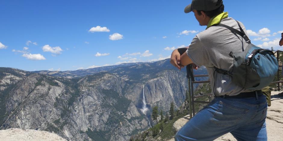 WildLink student overlooking Yosemite Valley