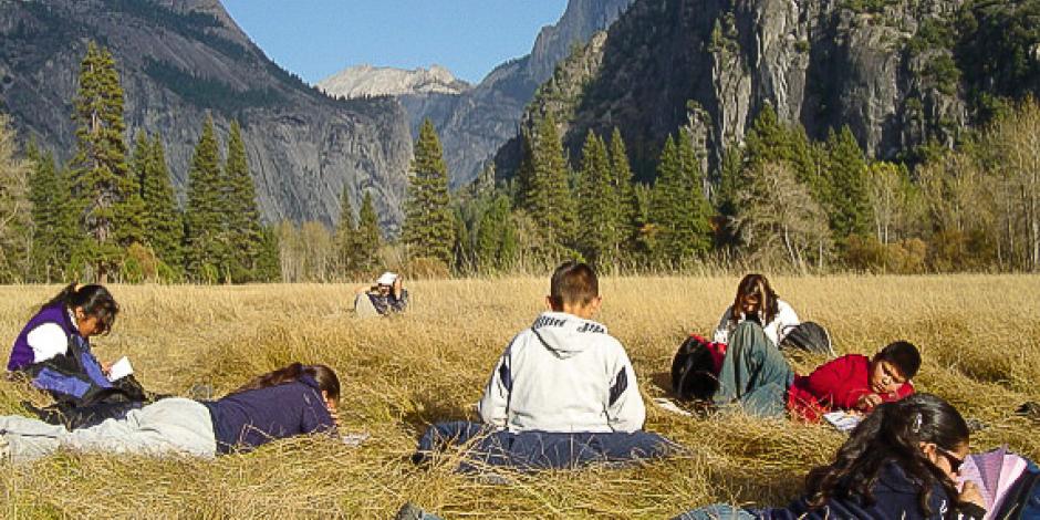 Students reading in Yosemite Valley