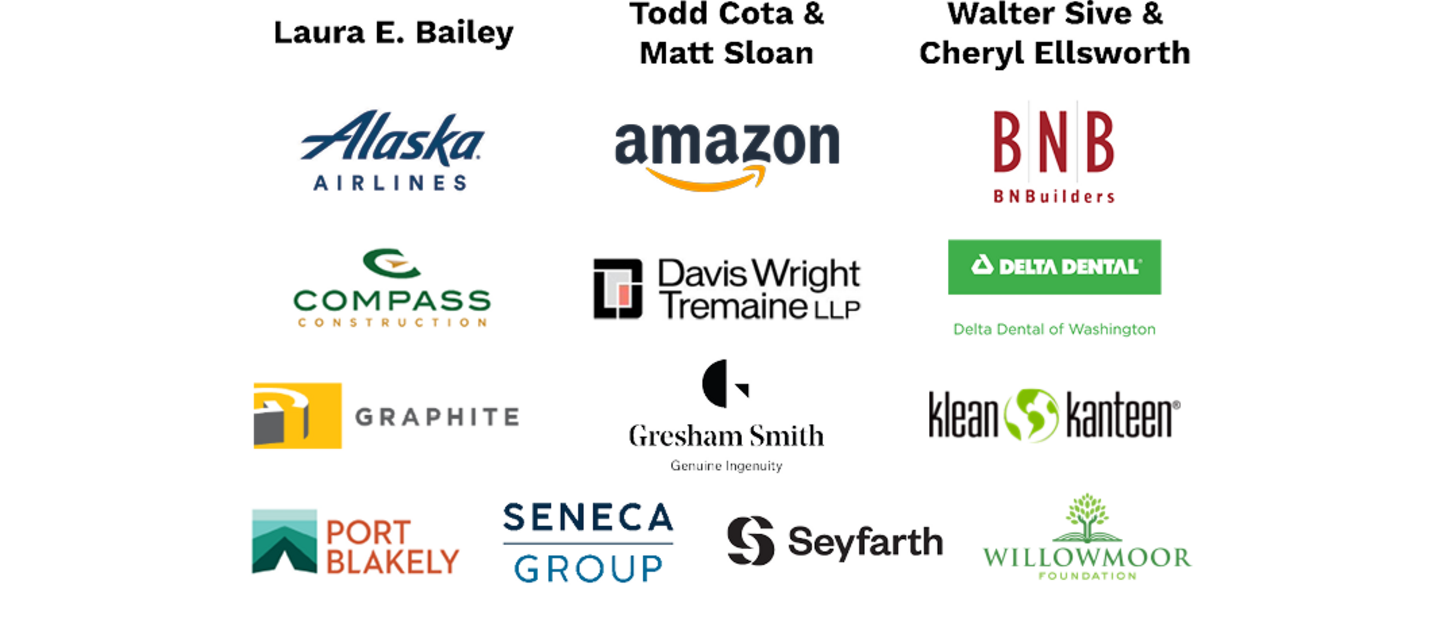 Event sponsor names and logos