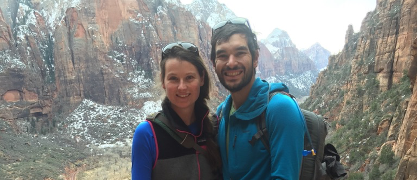 Whitney Mowll and her husband on a hike