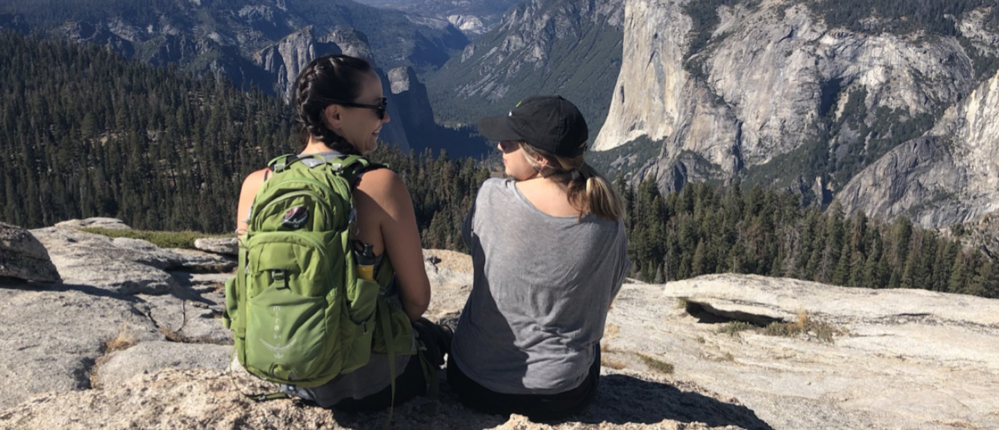 Jen and Annie on a hike in Yosemite