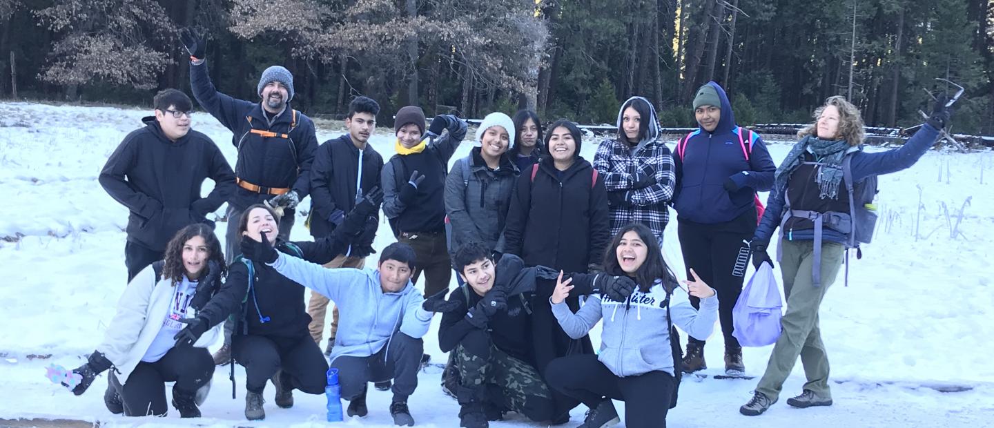 Alliance Burton students enjoying the snow in Yosemite