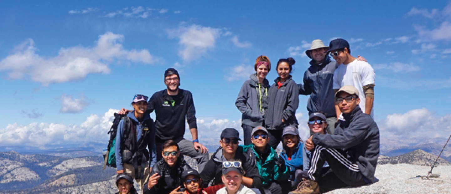 Lawrence and students atop Mount Hoffman, Yosemite National Park