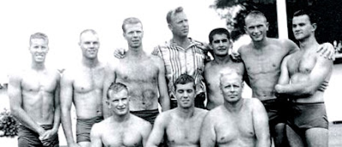 Jay is front row, middle, on his 1957 water polo team.